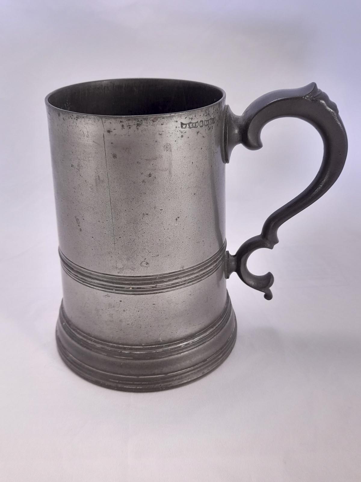 Victorian Pewter Tankard by Watts & Harton - Image 6