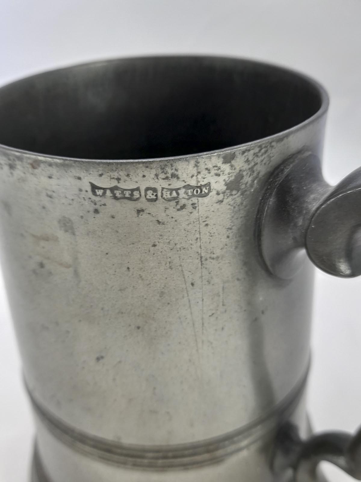 Victorian Pewter Tankard by Watts & Harton - Image 5