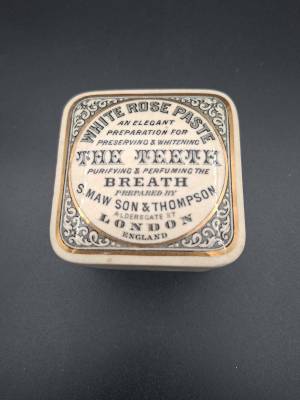 White Rose Paste Pot Lid & Base