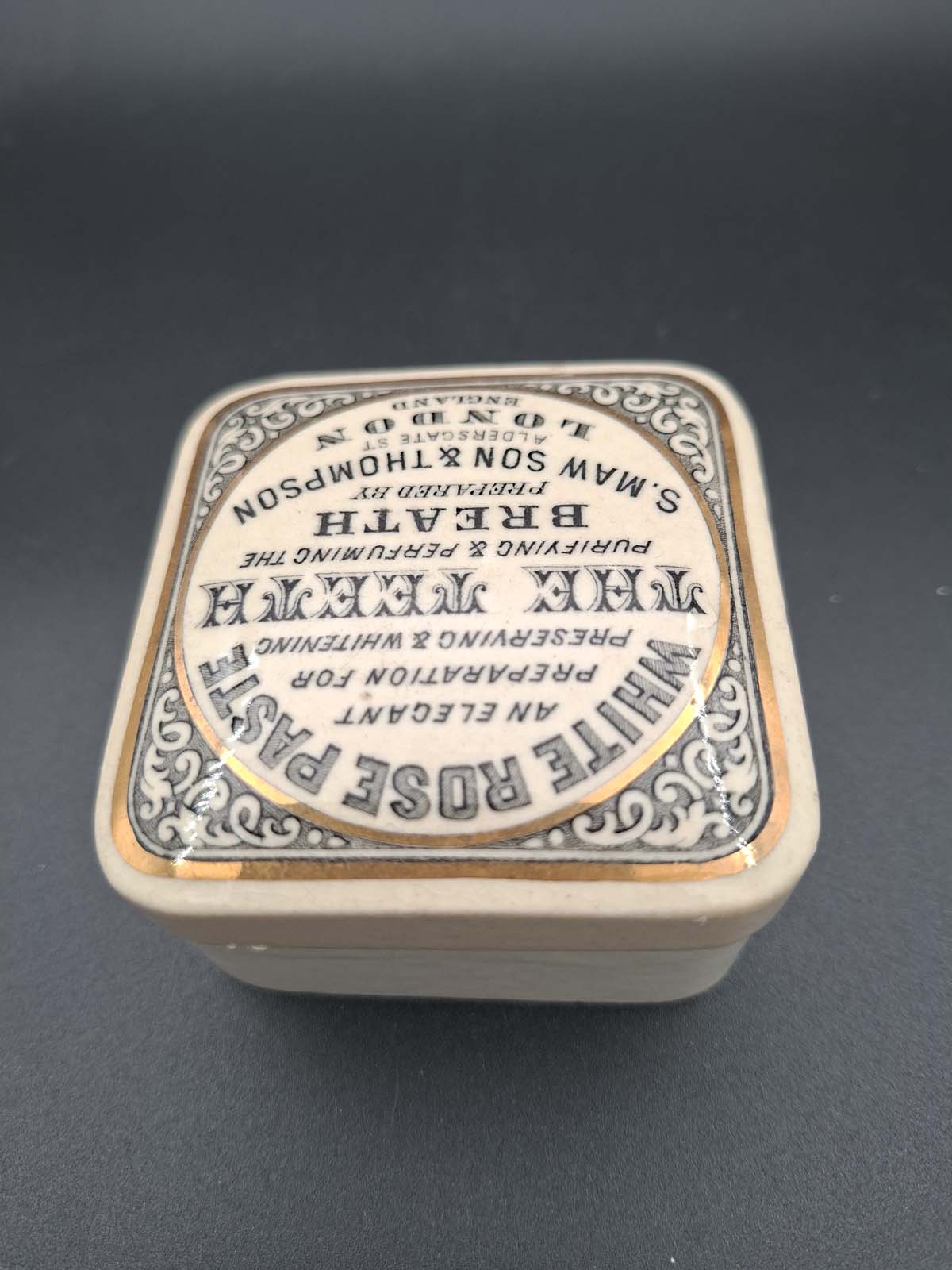 White Rose Paste Pot Lid & Base - Image 3