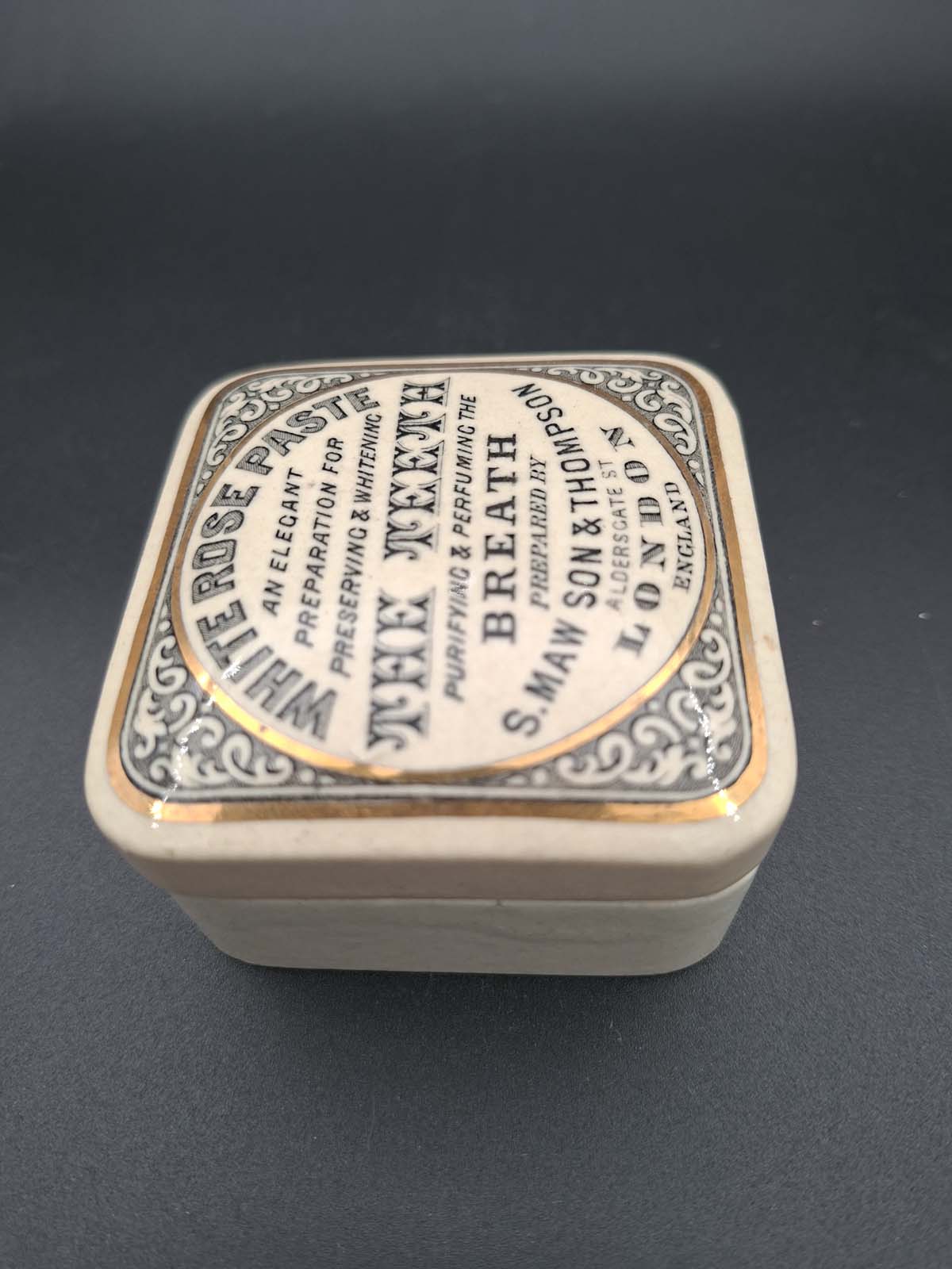 White Rose Paste Pot Lid & Base - Image 4