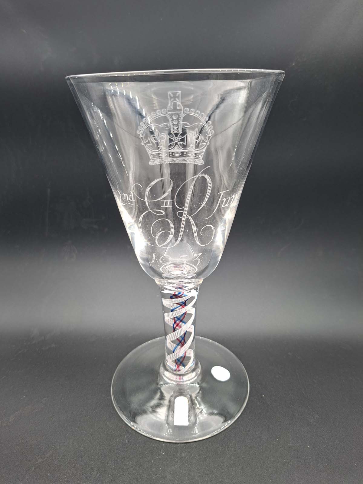 Whitefriars Air Twist QEII Coronation Goblet