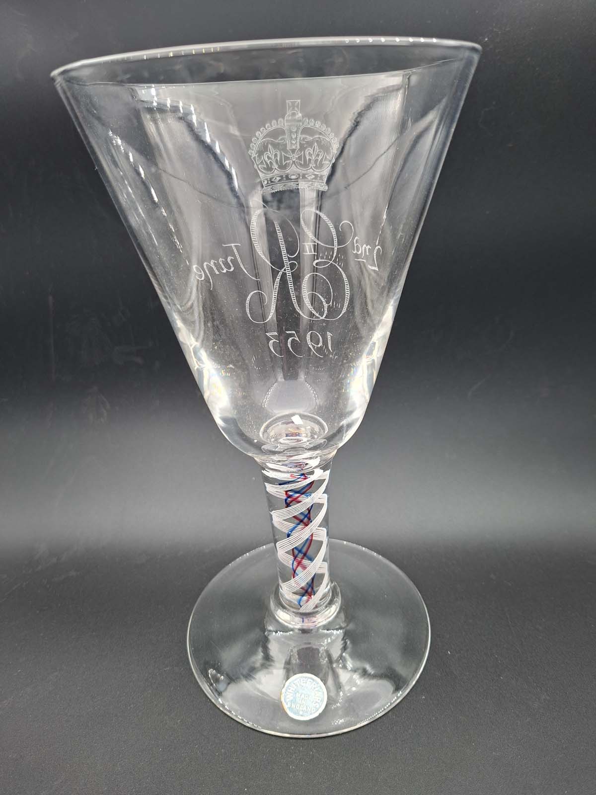 Whitefriars Air Twist QEII Coronation Goblet - Image 4