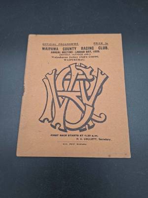 Waipawa County Racing Club Book 1929