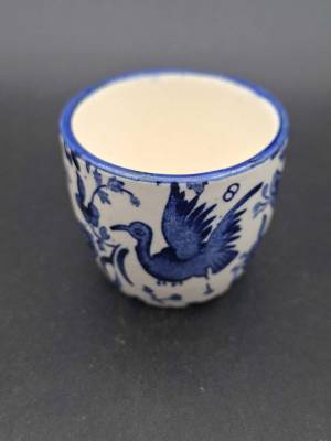 Burleigh Ware Blue Regal Peacock Egg Cup