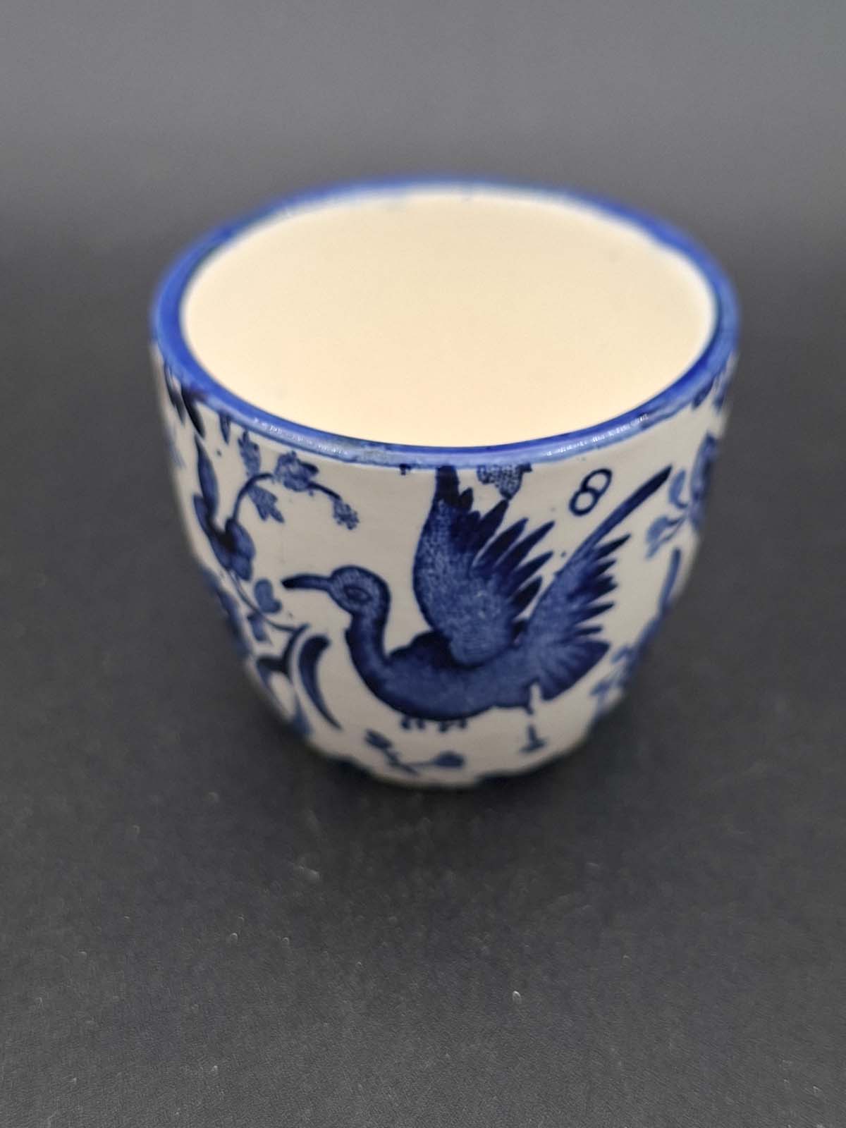 Burleigh Ware Blue Regal Peacock Egg Cup
