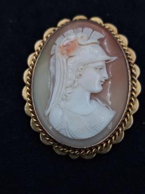 Cameo Brooch Greek Goddess Athena (With Valuation)