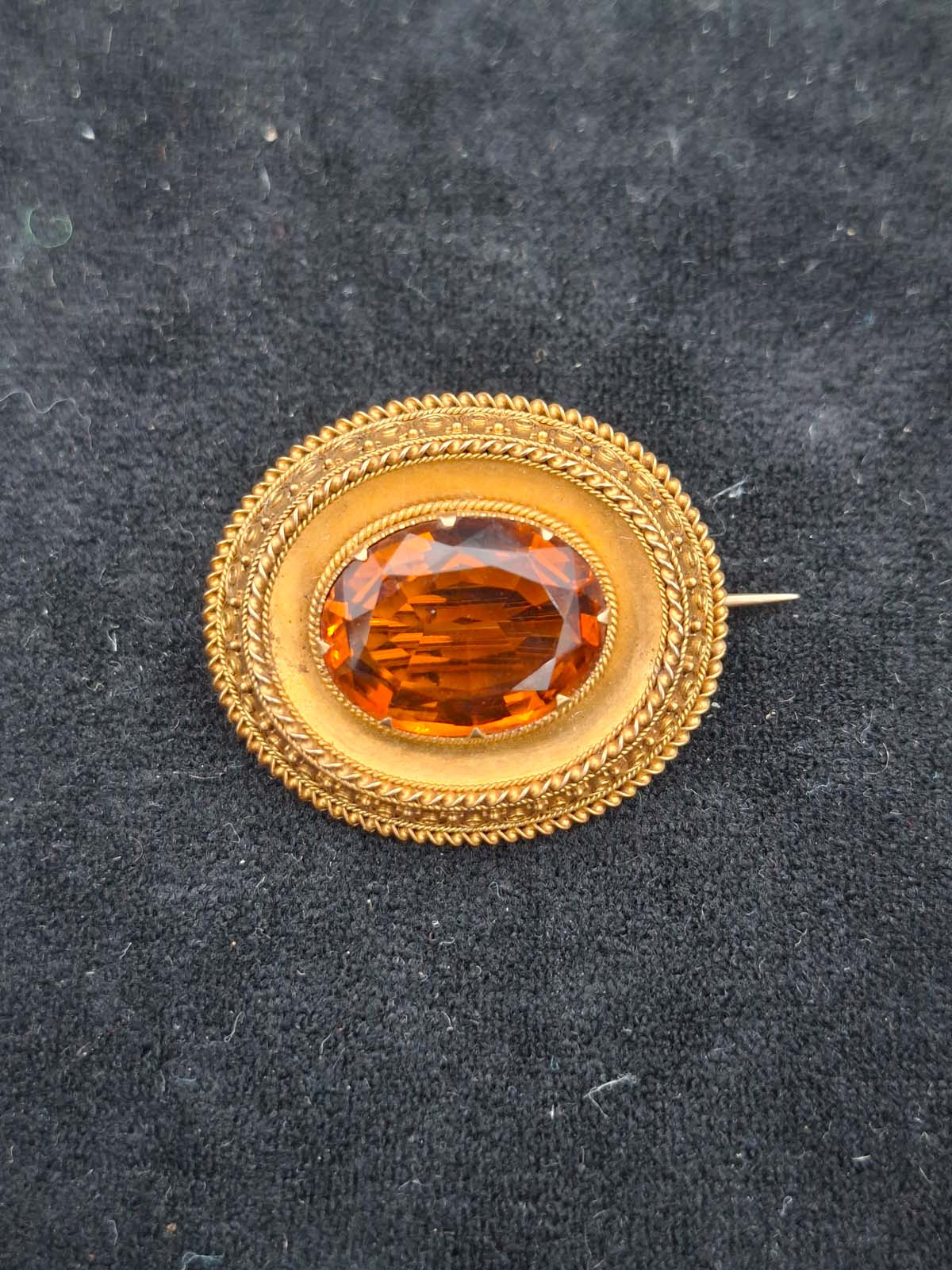 Antique Victorian 15ct Gold Citrine Brooch (With Valuation) - Image 2