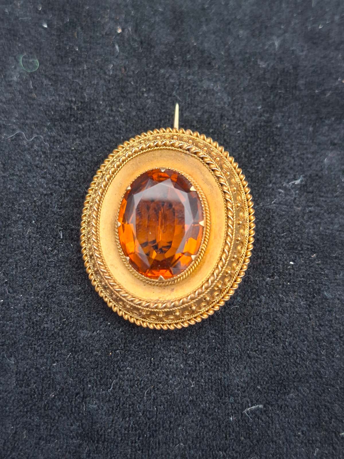 Antique Victorian 15ct Gold Citrine Brooch (With Valuation) - Image 3