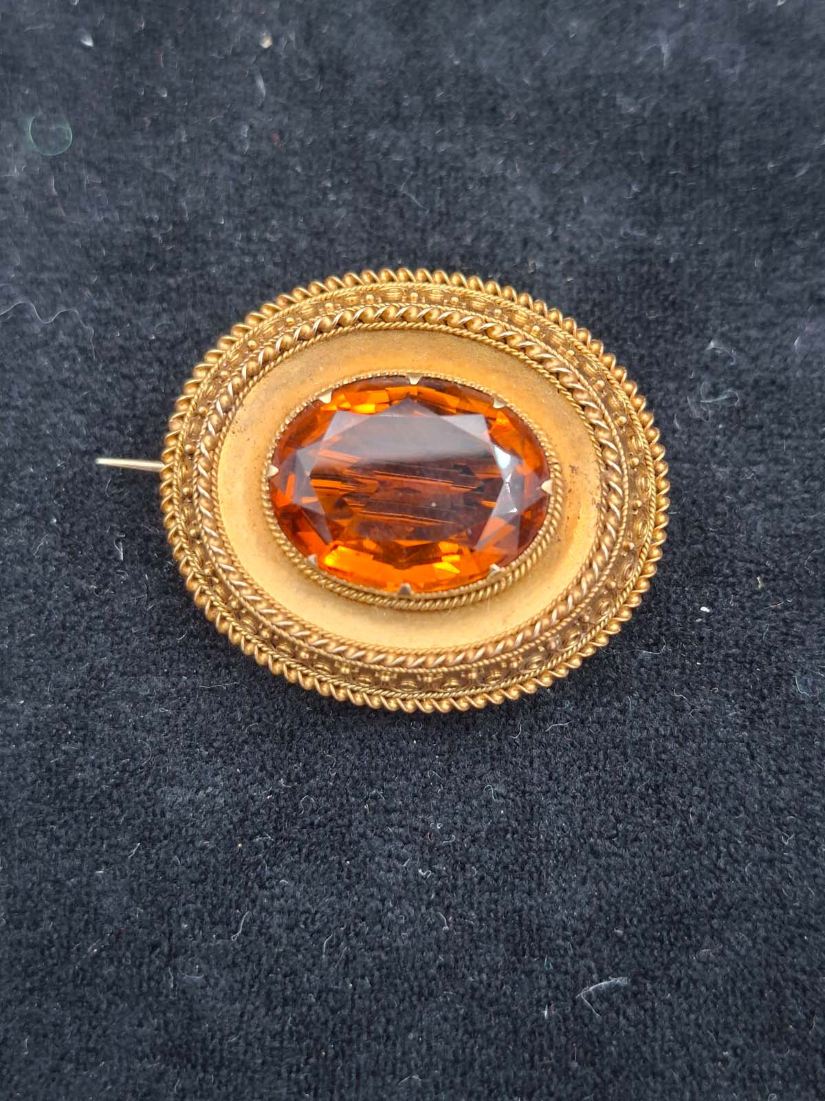 Antique Victorian 15ct Gold Citrine Brooch (With Valuation) - Image 4