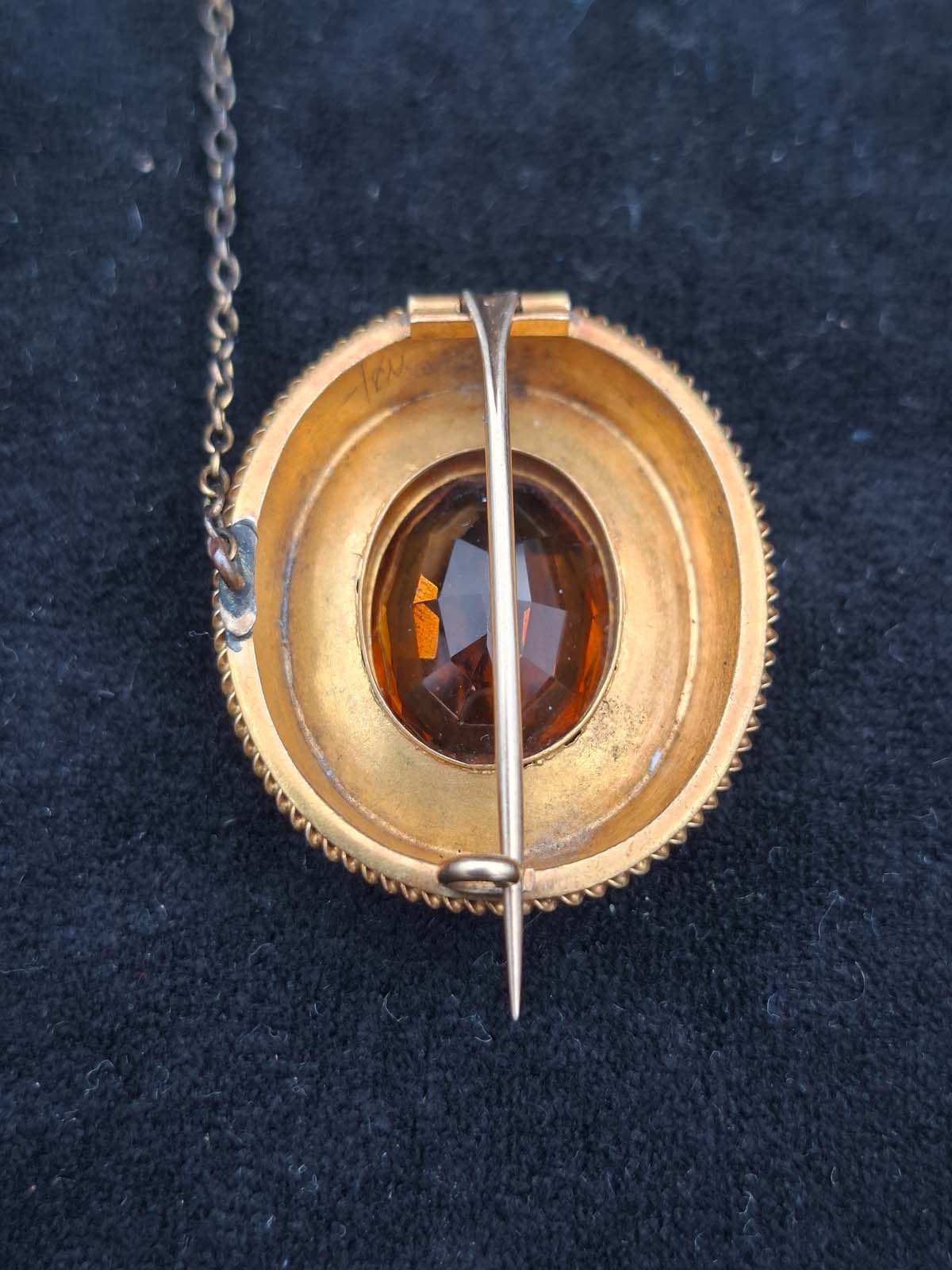 Antique Victorian 15ct Gold Citrine Brooch (With Valuation) - Image 5