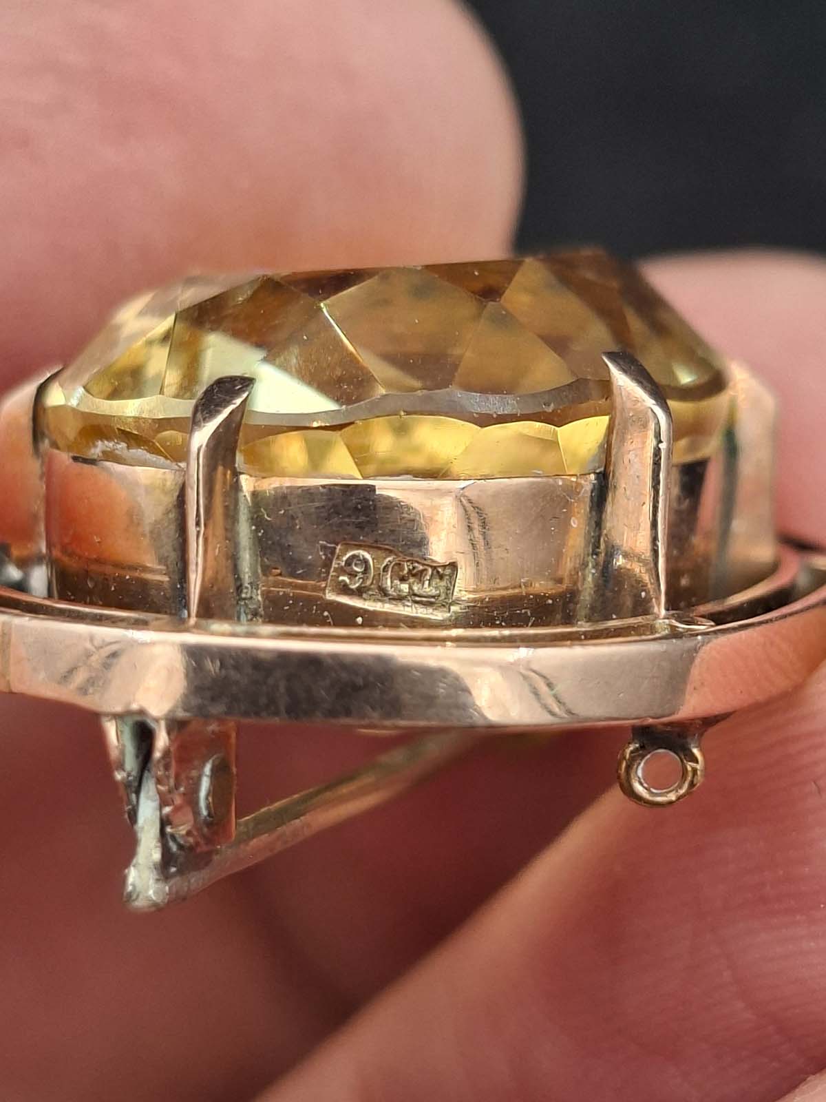 Antique 9ct Gold Citrine (With Valuation) - Image 6