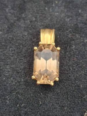 18ct Gold Smoky Quartz Pendant (With Valuation)