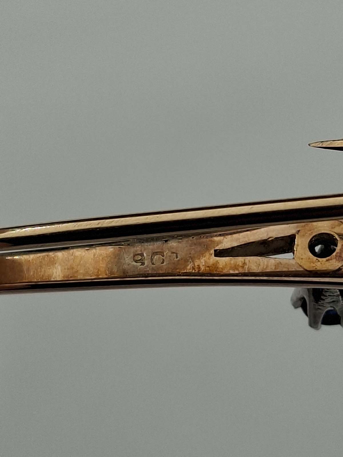 9ct Diamond & Sapphire Bar Brooch (With Valuation) - Image 6