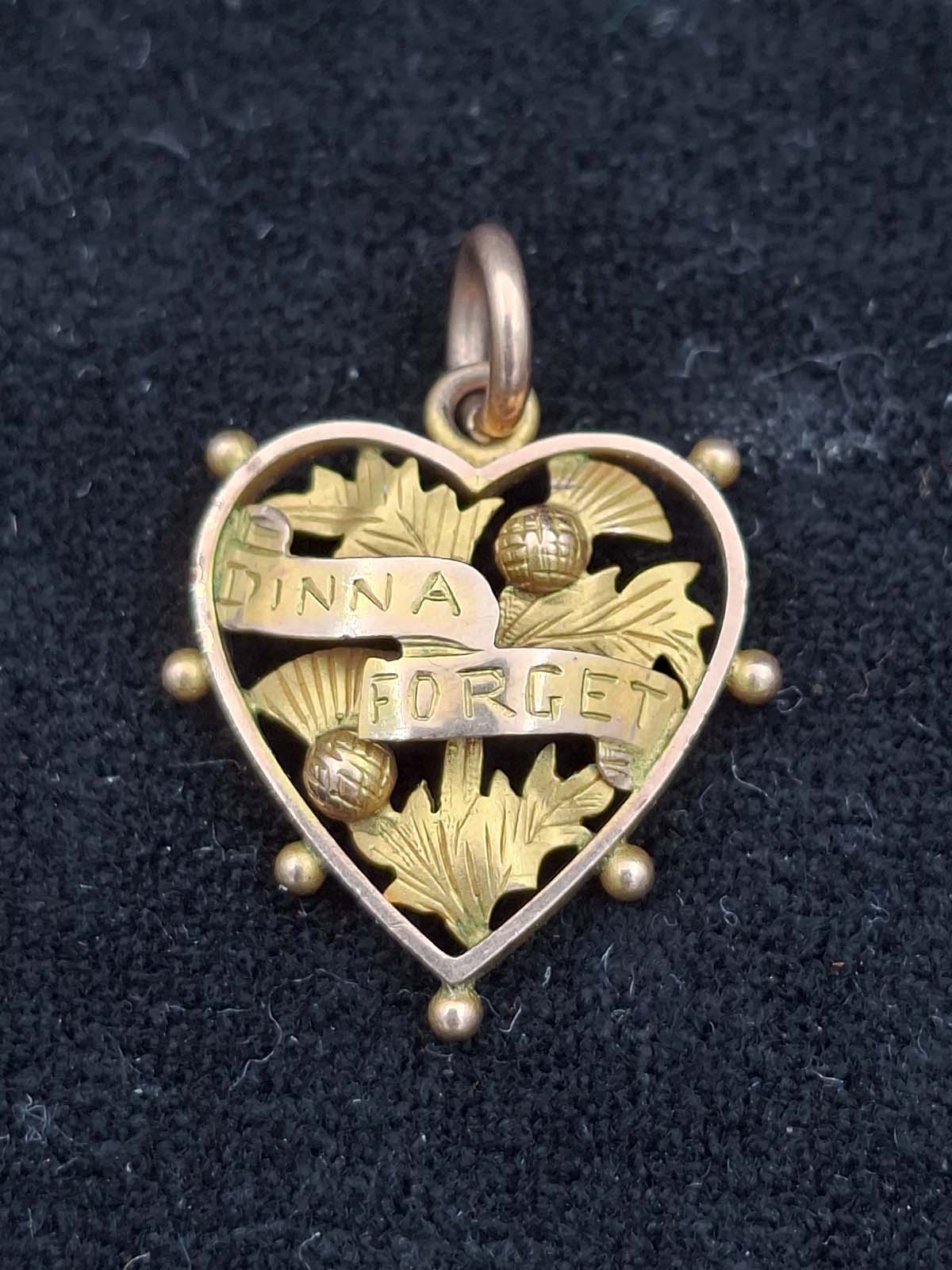 9ct Gold Scottish Heart Pendant