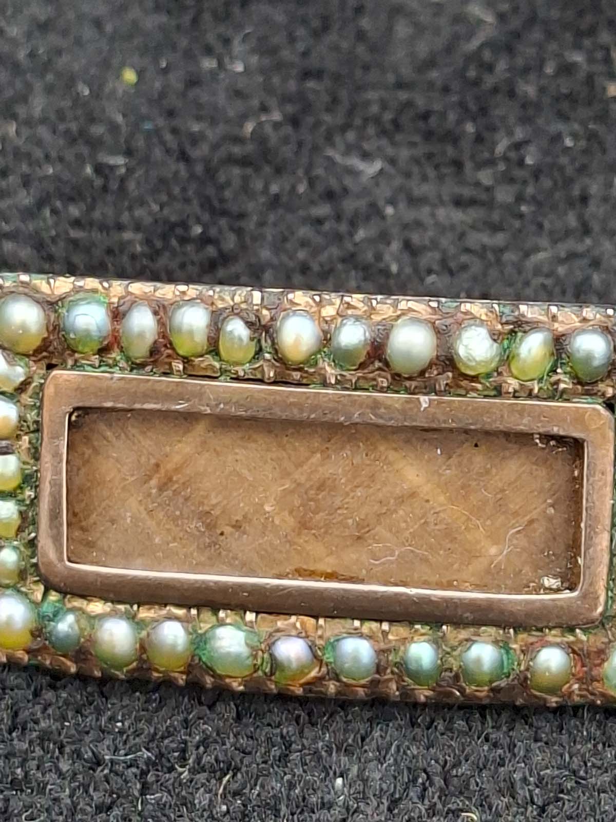 9ct Gold and Seed Pearl George III Mourning Brooch - Image 6