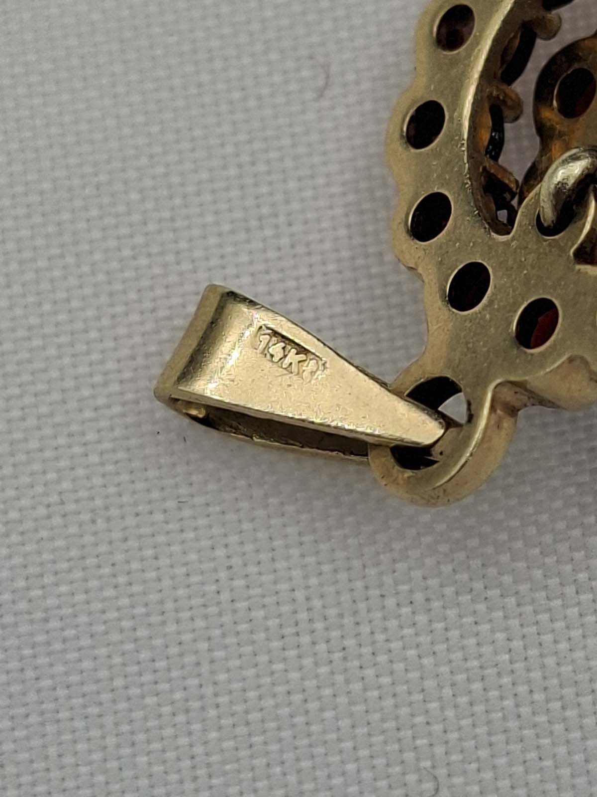 14ct Gold Garnet Cluster Pendant - Image 3