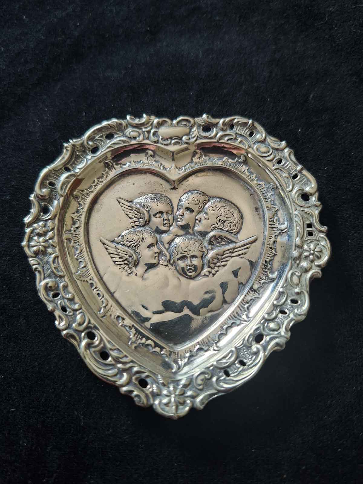 Sterling Silver Reynolds Angels Heart Shaped Pin Dish