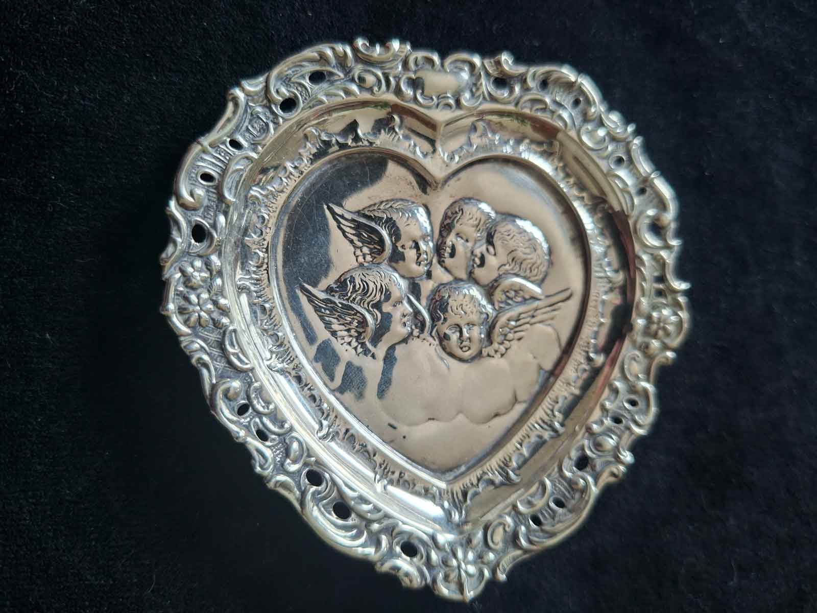 Sterling Silver Reynolds Angels Heart Shaped Pin Dish - Image 4