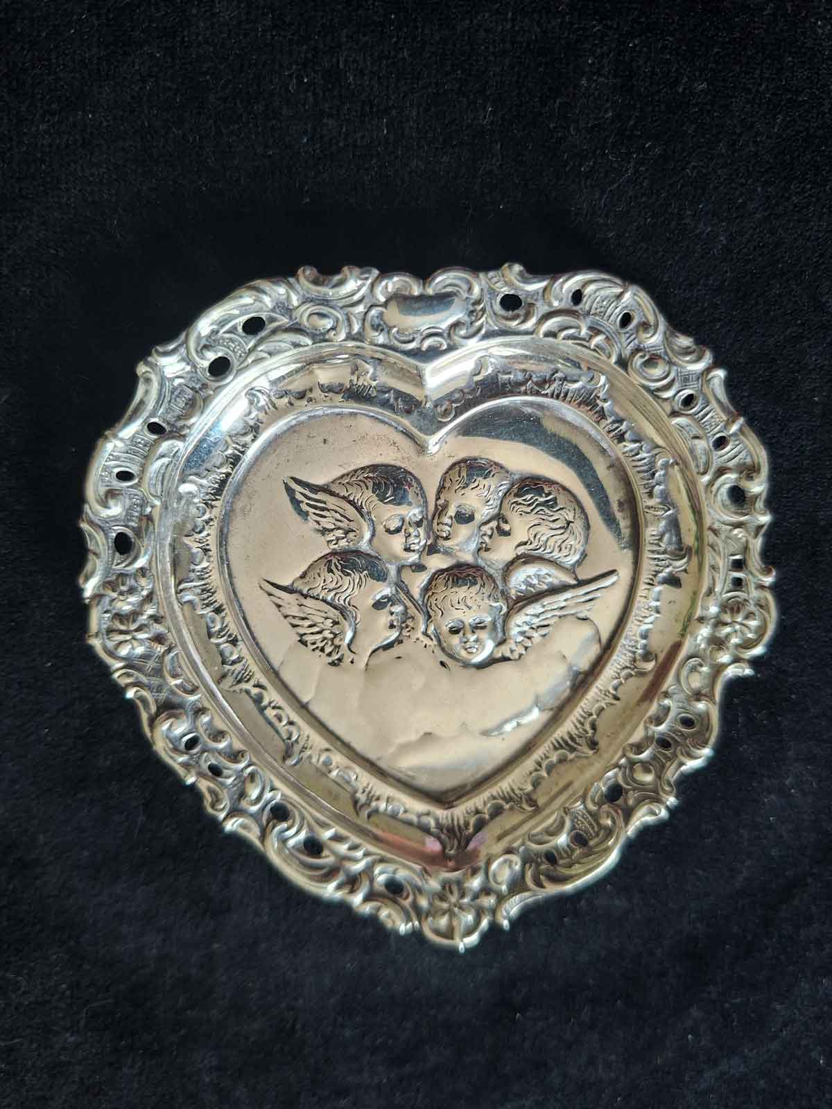 Sterling Silver Reynolds Angels Heart Shaped Pin Dish - Image 3