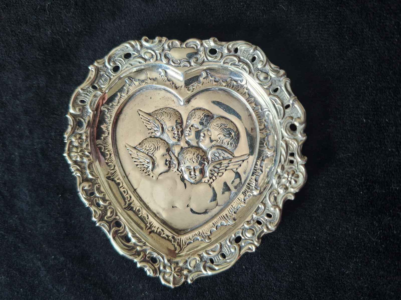 Sterling Silver Reynolds Angels Heart Shaped Pin Dish - Image 2