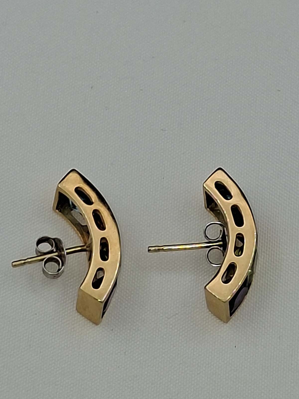 18ct Gold Multistone Stud Earrings (With Valuation) - Image 4