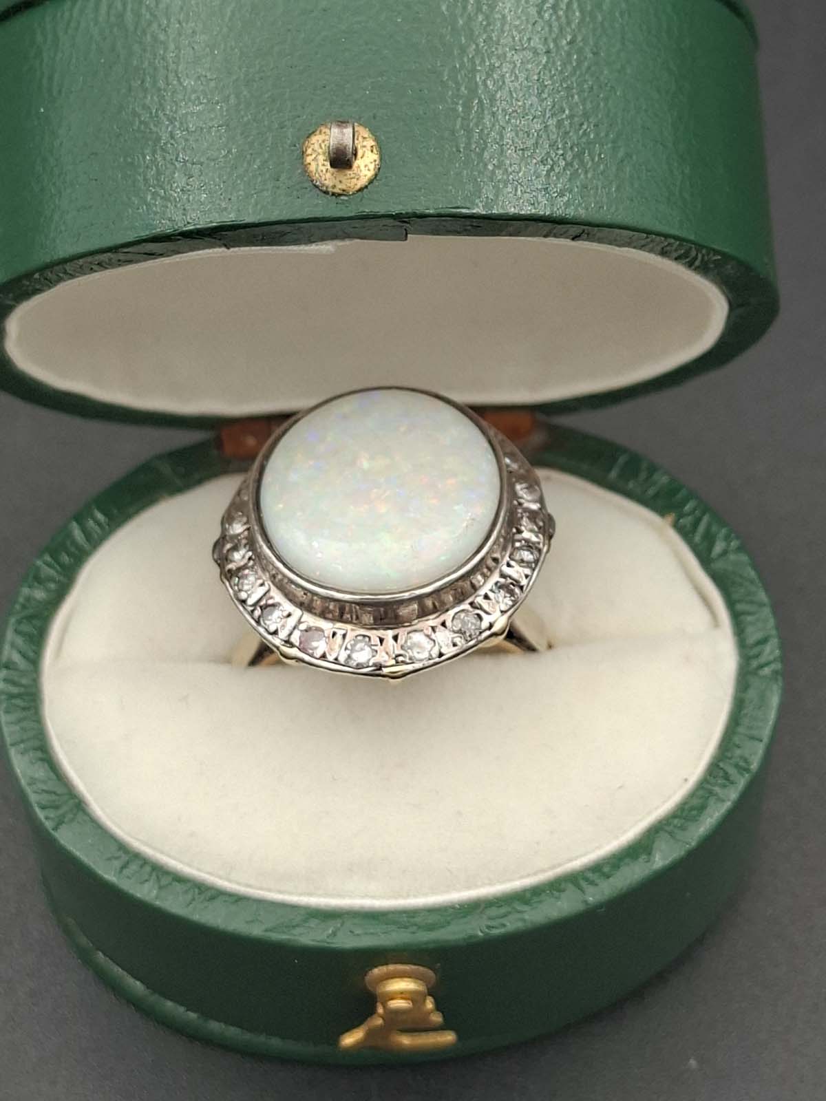 9ct Gold Opal and Diamond Dress Ring
