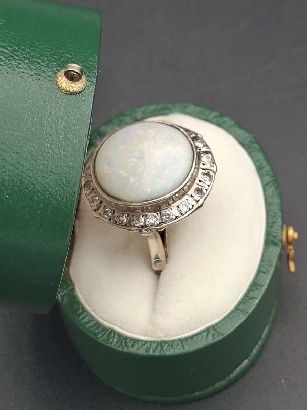 9ct Gold Opal and Diamond Dress Ring - Image 2