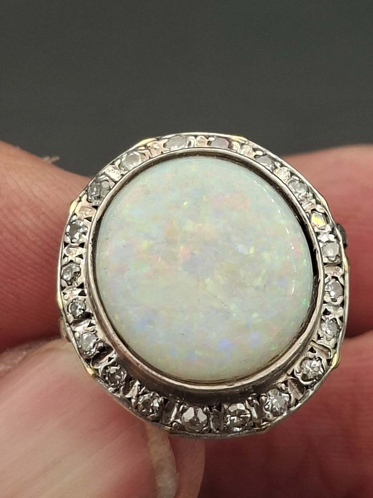 9ct Gold Opal and Diamond Dress Ring - Image 6