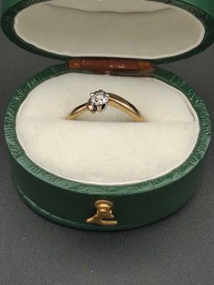9ct Gold Diamond Solitaire Ring (With Valuation)