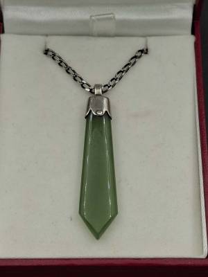Sterling Silver & Greenstone Pendant