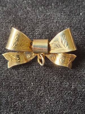 Edwardian Sterling Silver Bow Brooch / Pendant