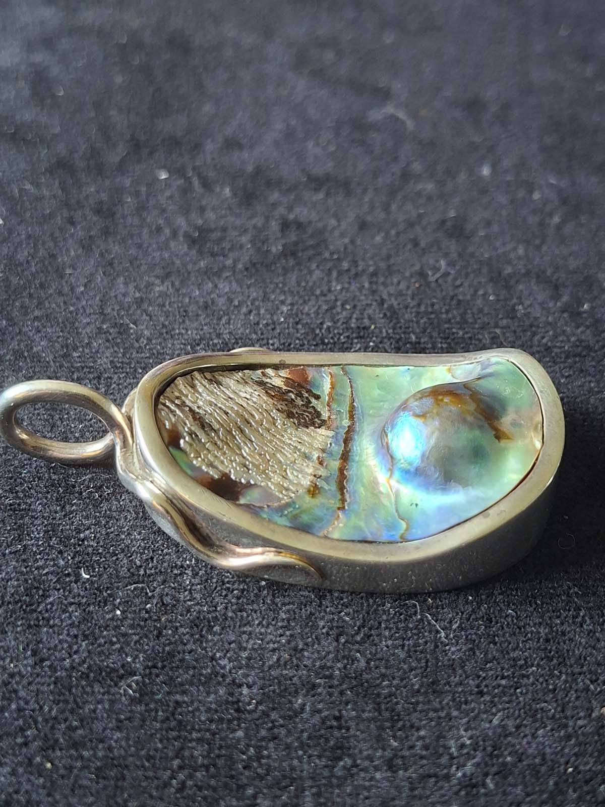 Sterling Silver & Abalone (Paua) Blister Pearl Pendant - Image 2