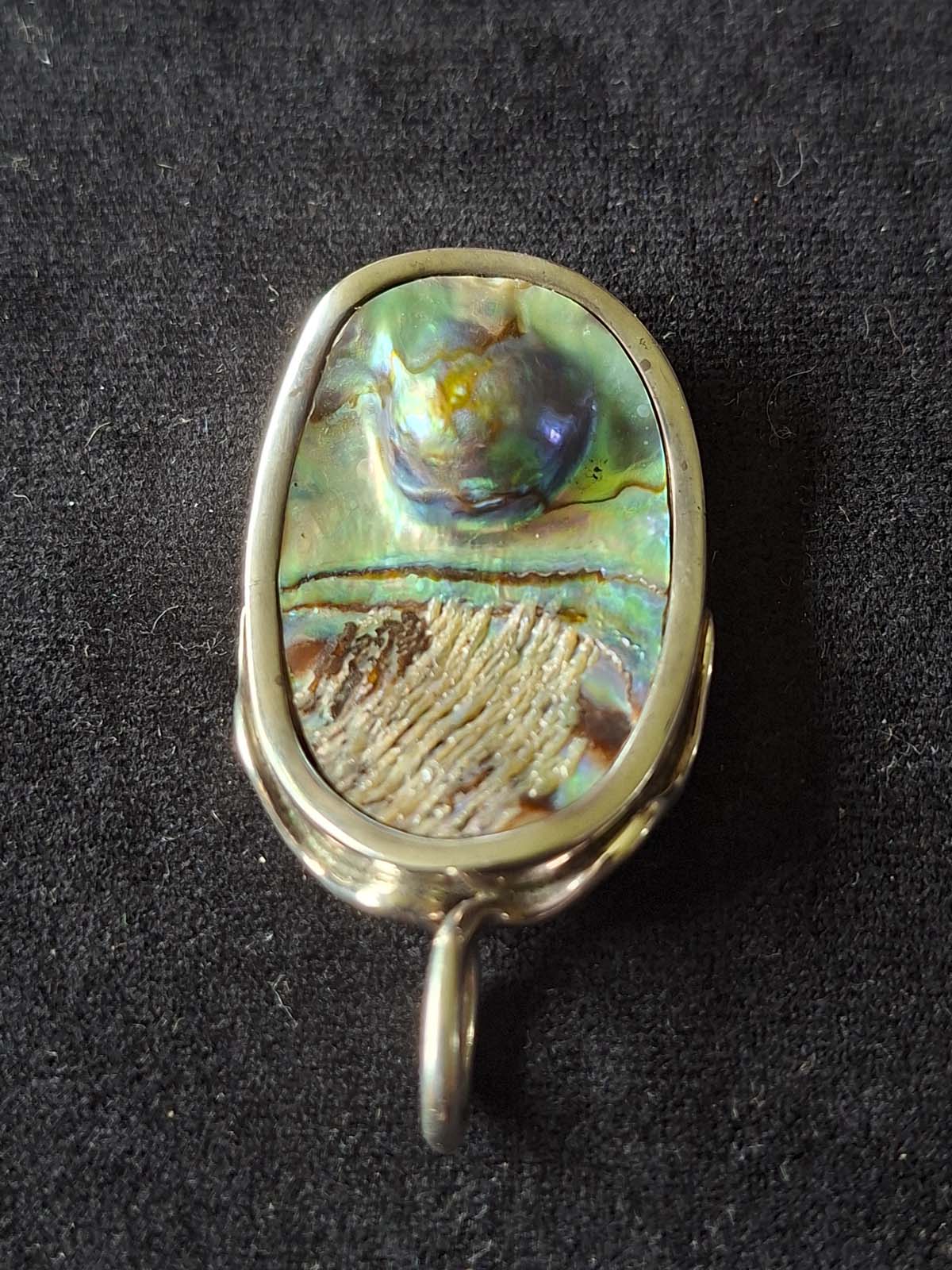 Sterling Silver & Abalone (Paua) Blister Pearl Pendant - Image 3