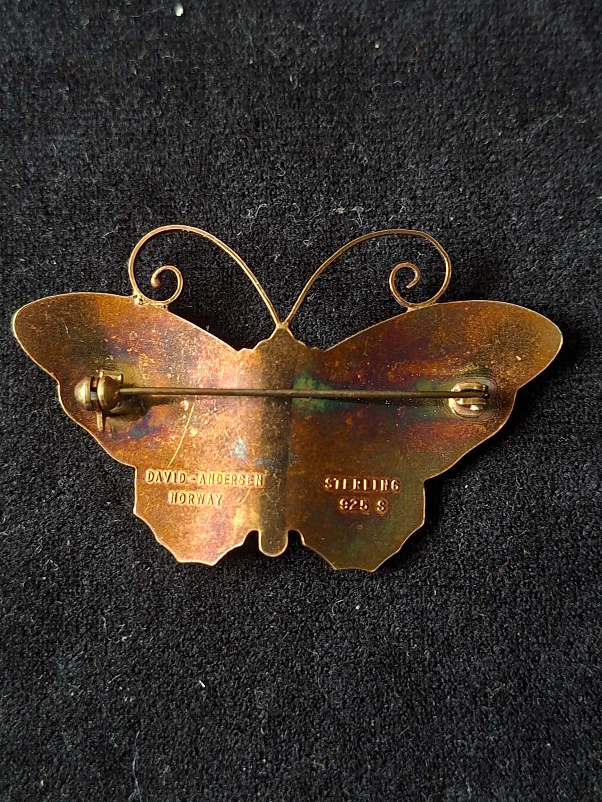 David Andersen (Norway) Sterling Silver & Enamel Butterfly Brooch - Image 5