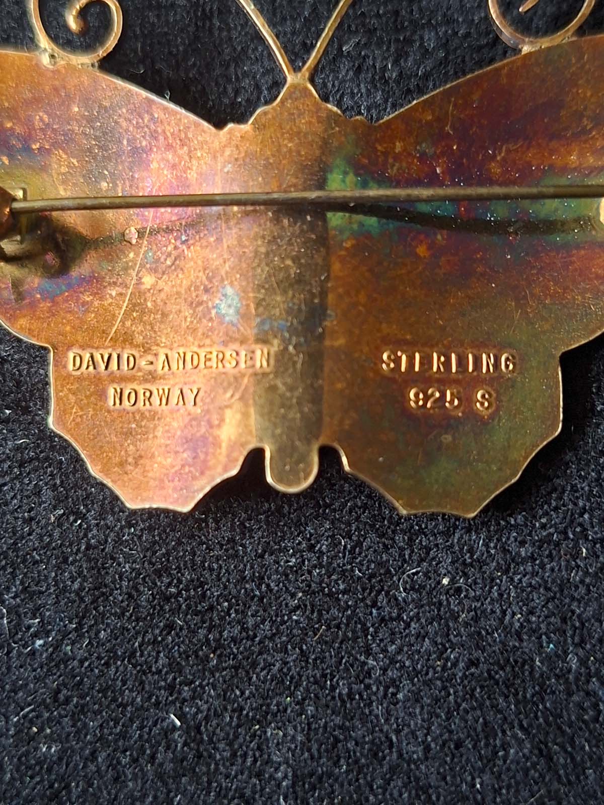 David Andersen (Norway) Sterling Silver & Enamel Butterfly Brooch - Image 6