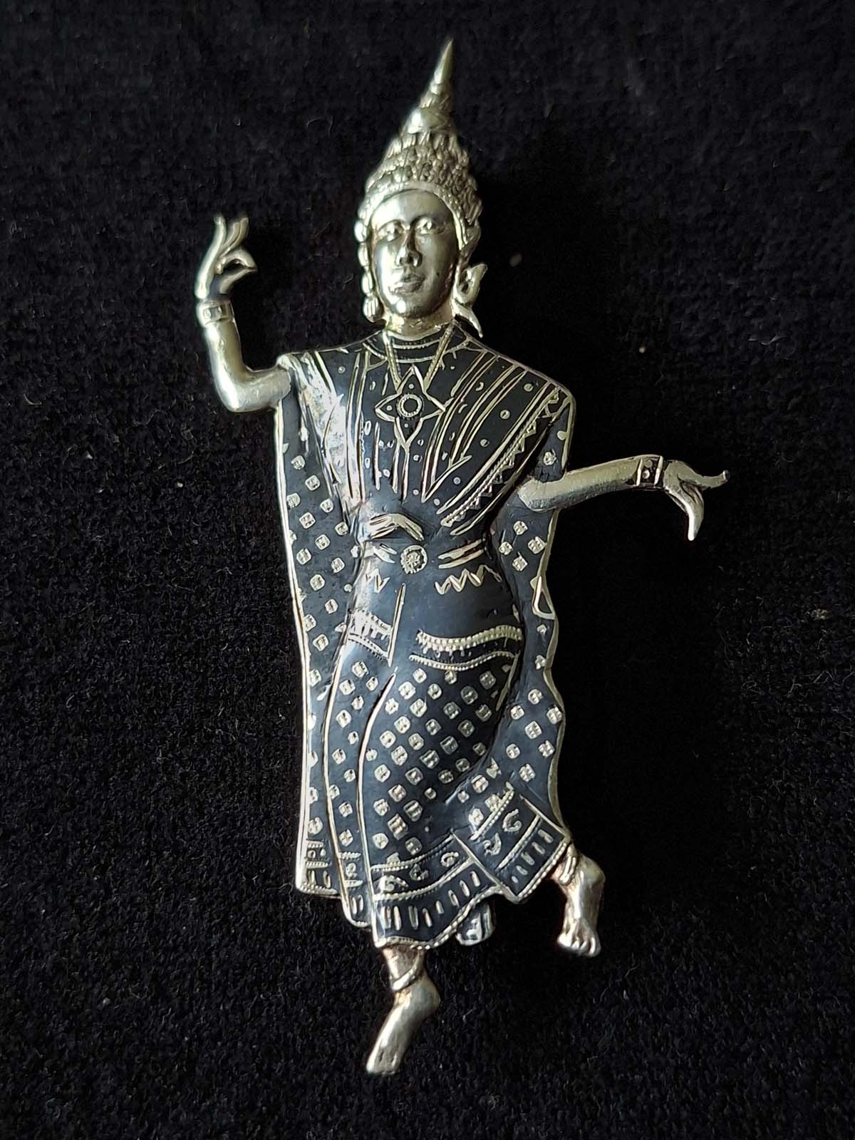 Sterling Silver Siamese Dancer Brooch