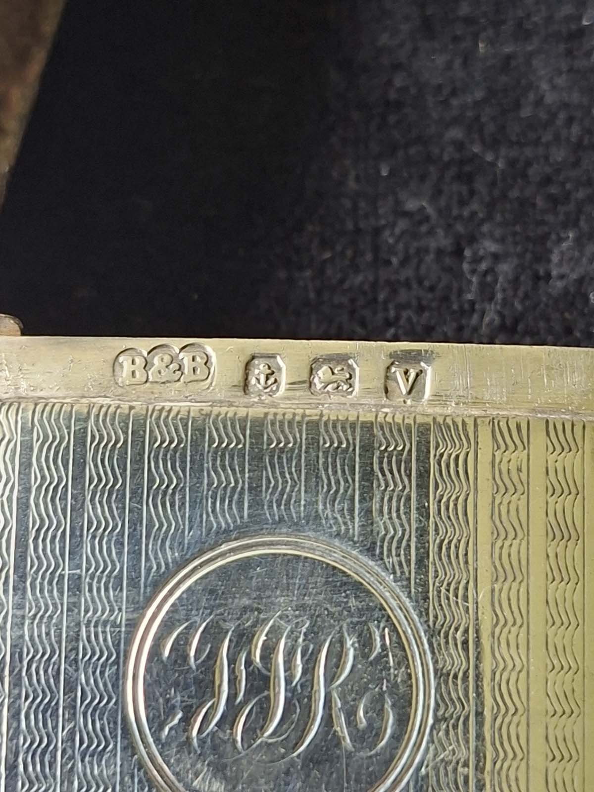 Sterling Silver Monogrammed Vesta Case Birmingham 1920 - Image 6