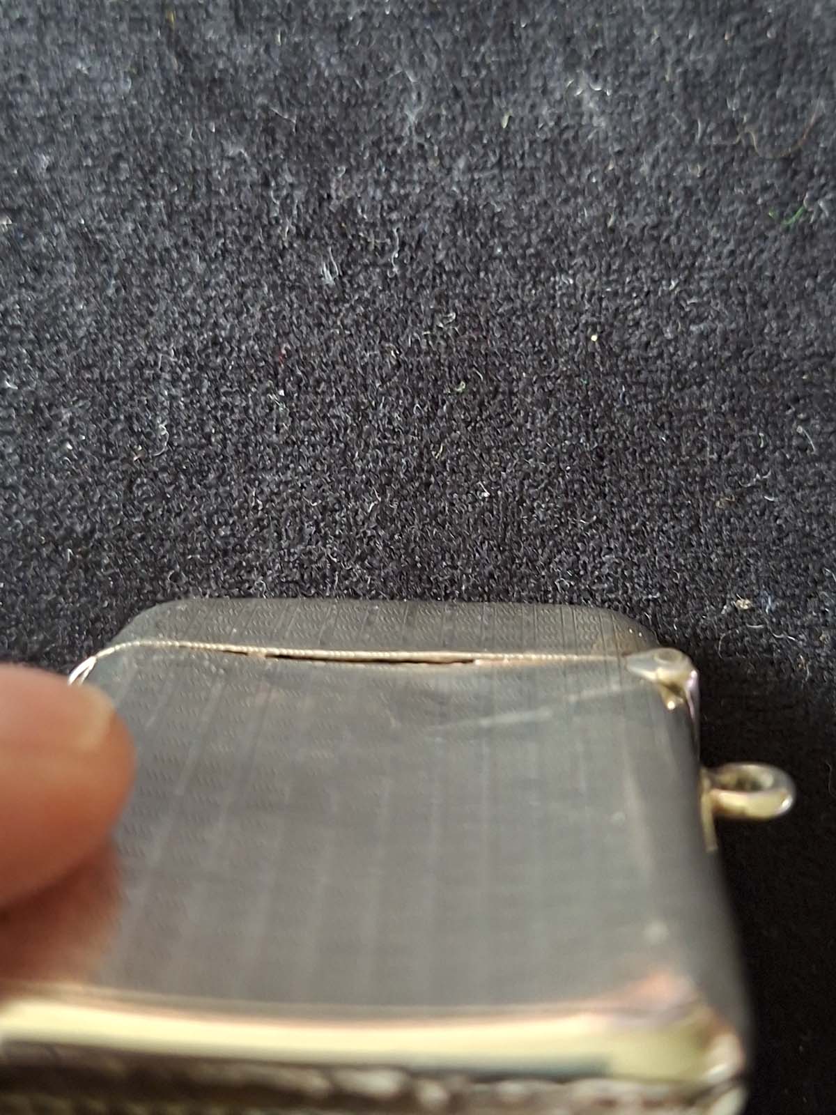 Sterling Silver Monogrammed Vesta Case Birmingham 1920 - Image 8