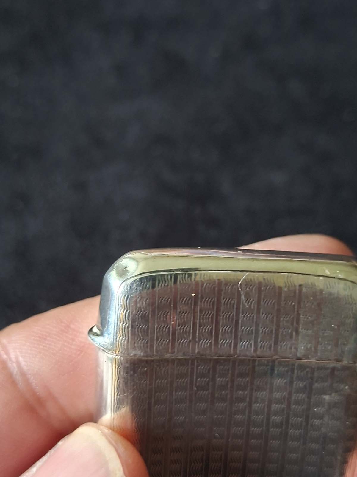 Sterling Silver Monogrammed Vesta Case Birmingham 1920 - Image 10