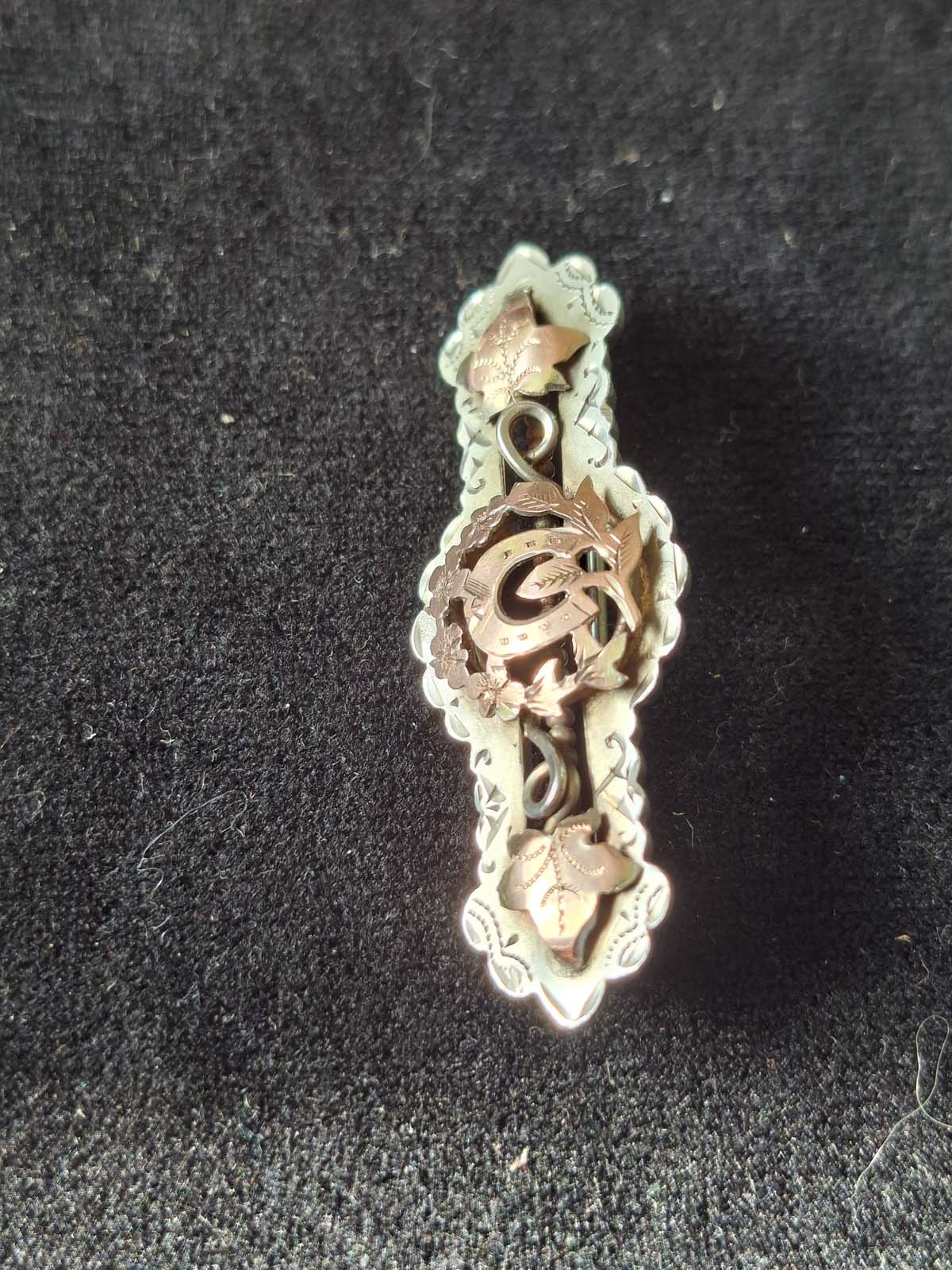 Sterling Silver & Gold Sweetheart Brooch - Image 2