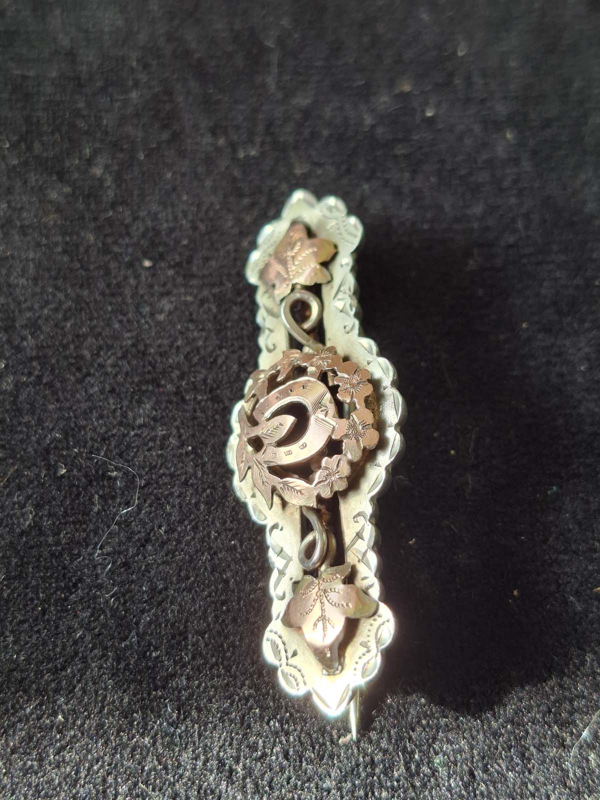 Sterling Silver & Gold Sweetheart Brooch - Image 4