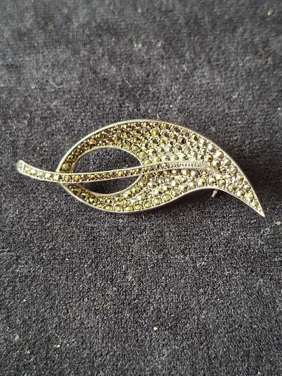 Sterling Silver Marcasite Brooch