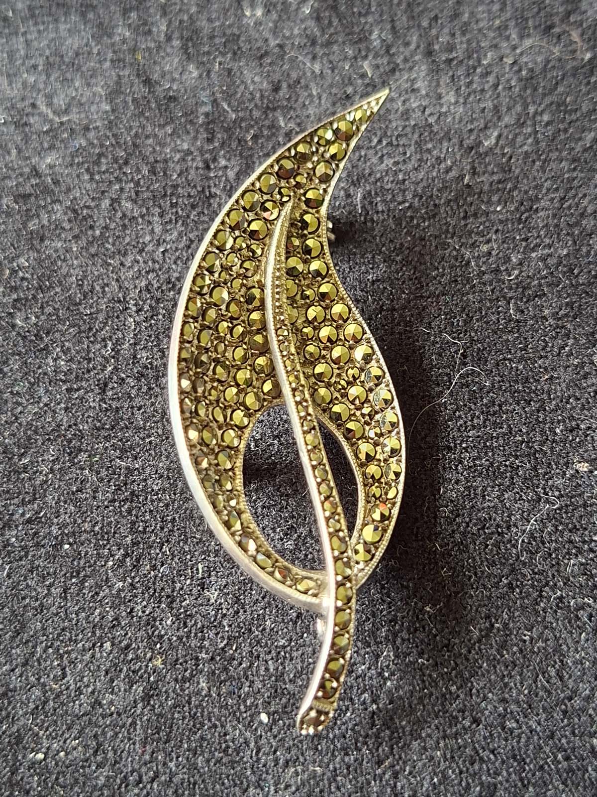 Sterling Silver Marcasite Brooch - Image 4