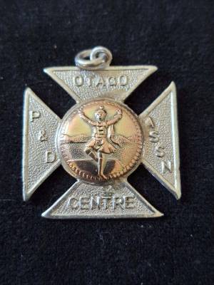 Sterling Silver & 9ct Gold Highland Dancing Medallion