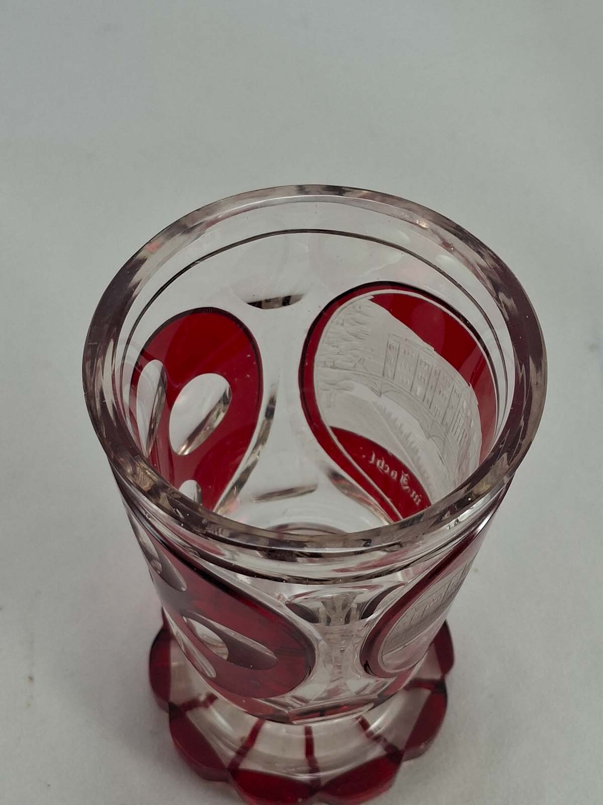 Bohemian Flashed and Engraved Glass Goblet c1860 - 1880s - Image 7