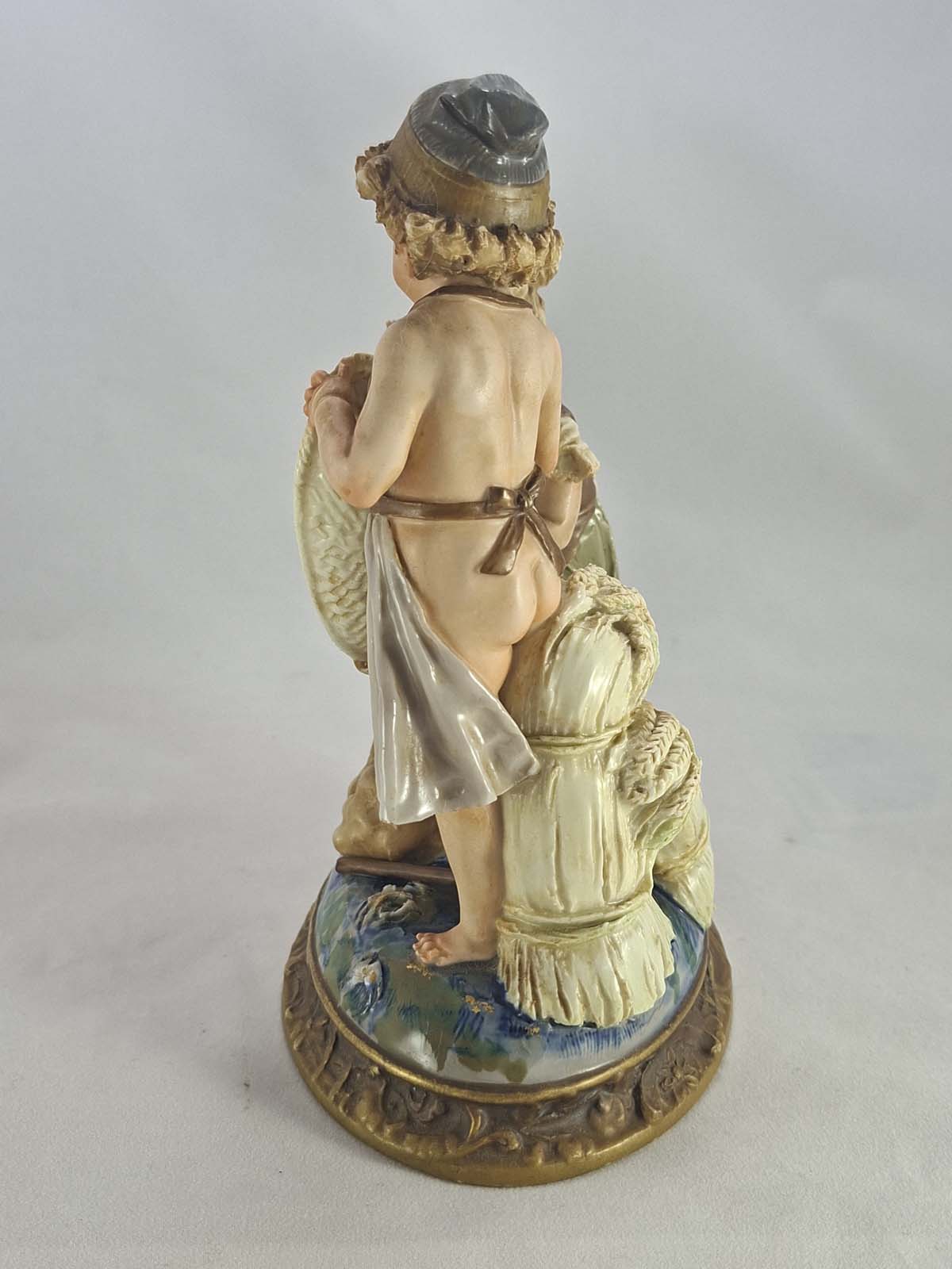 Figurine of Children Gathering Nuts by Ernst Wahliss - Image 4