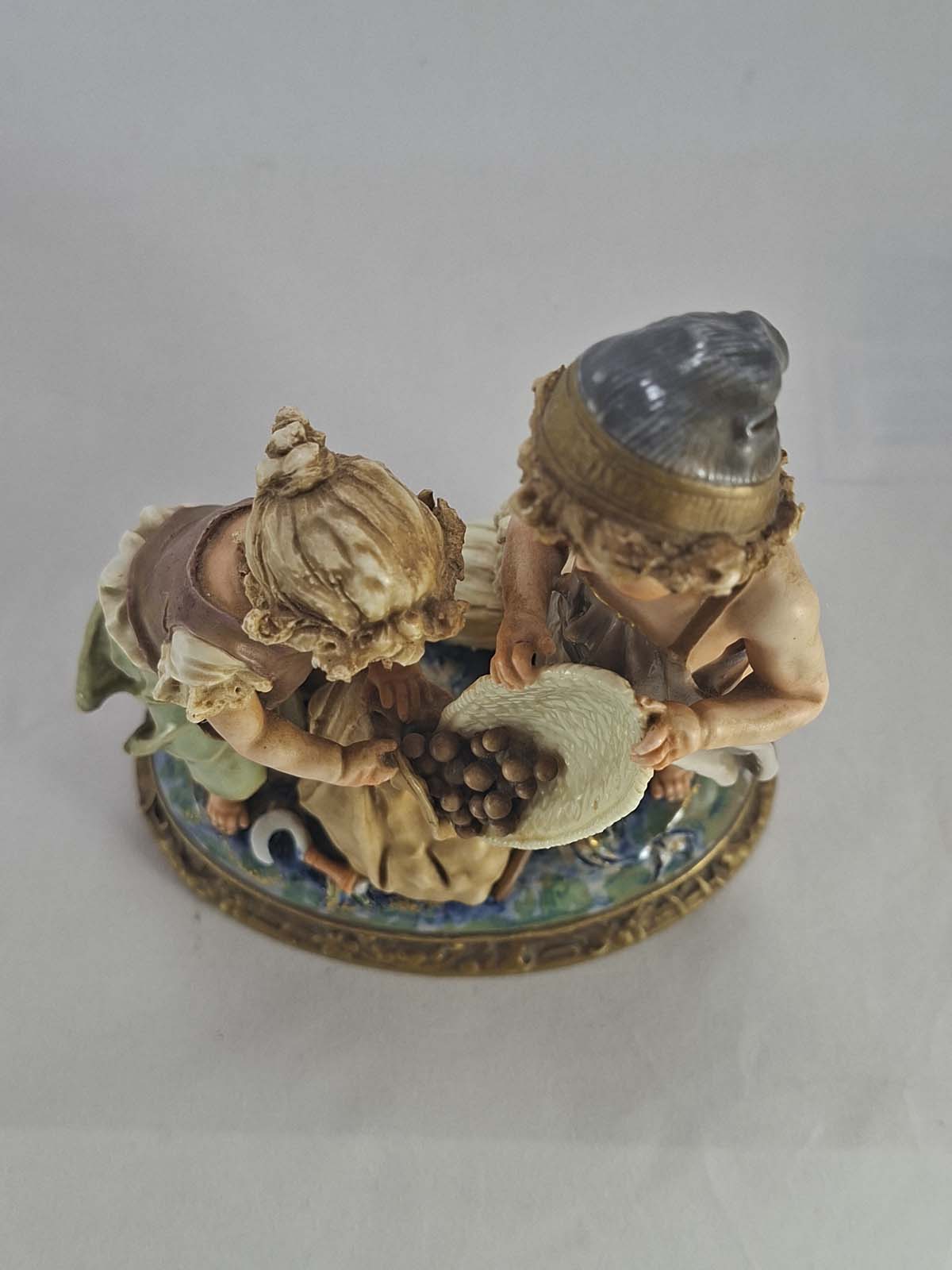 Figurine of Children Gathering Nuts by Ernst Wahliss - Image 5