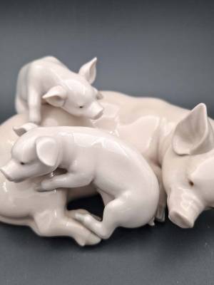 Lladro Playful Piglets Figurine