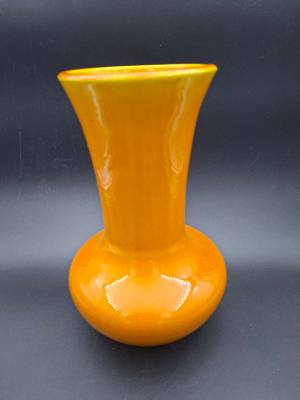 An Awaji Pottery Yellow Glaze Vase 1890 -1922 Period